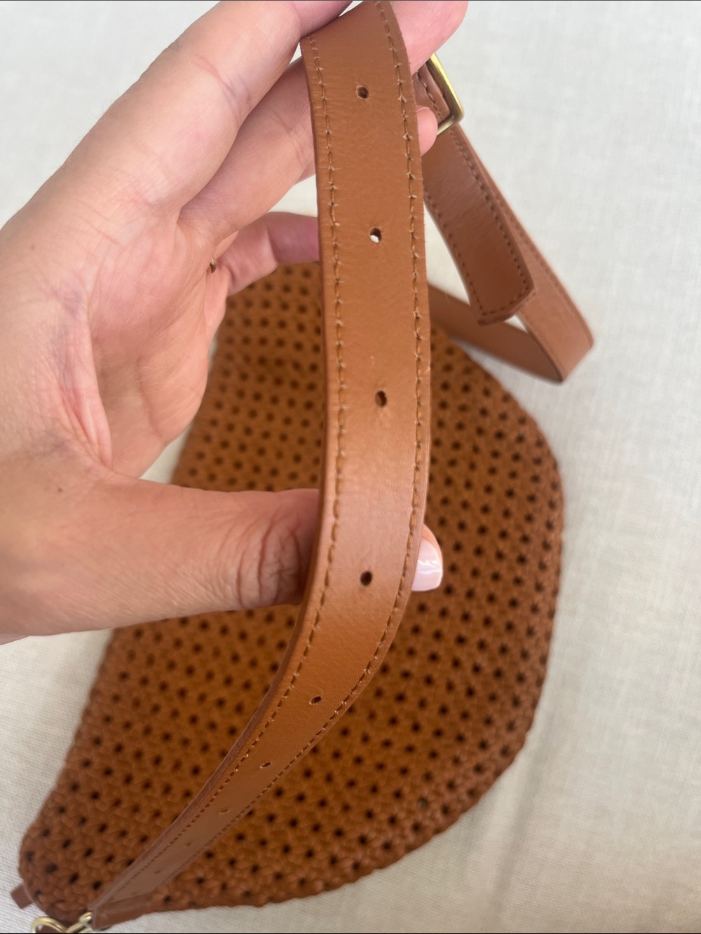 Clare V Grande Fanny Rattan Crossbody with Red Zip - Picture 9 of 15
